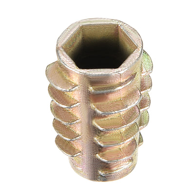 Harfington Uxcell Threaded Insert Nuts Zinc Alloy Hex-Flush M8 Internal Threads 20mm Length 30pcs
