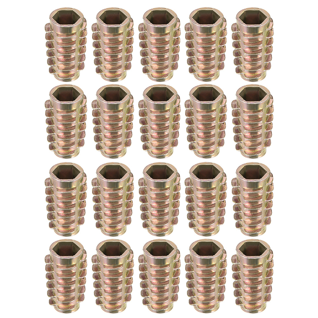 Uxcell Threaded Insert Nuts Zinc Alloy Hex-Flush M8 Internal Threads ...
