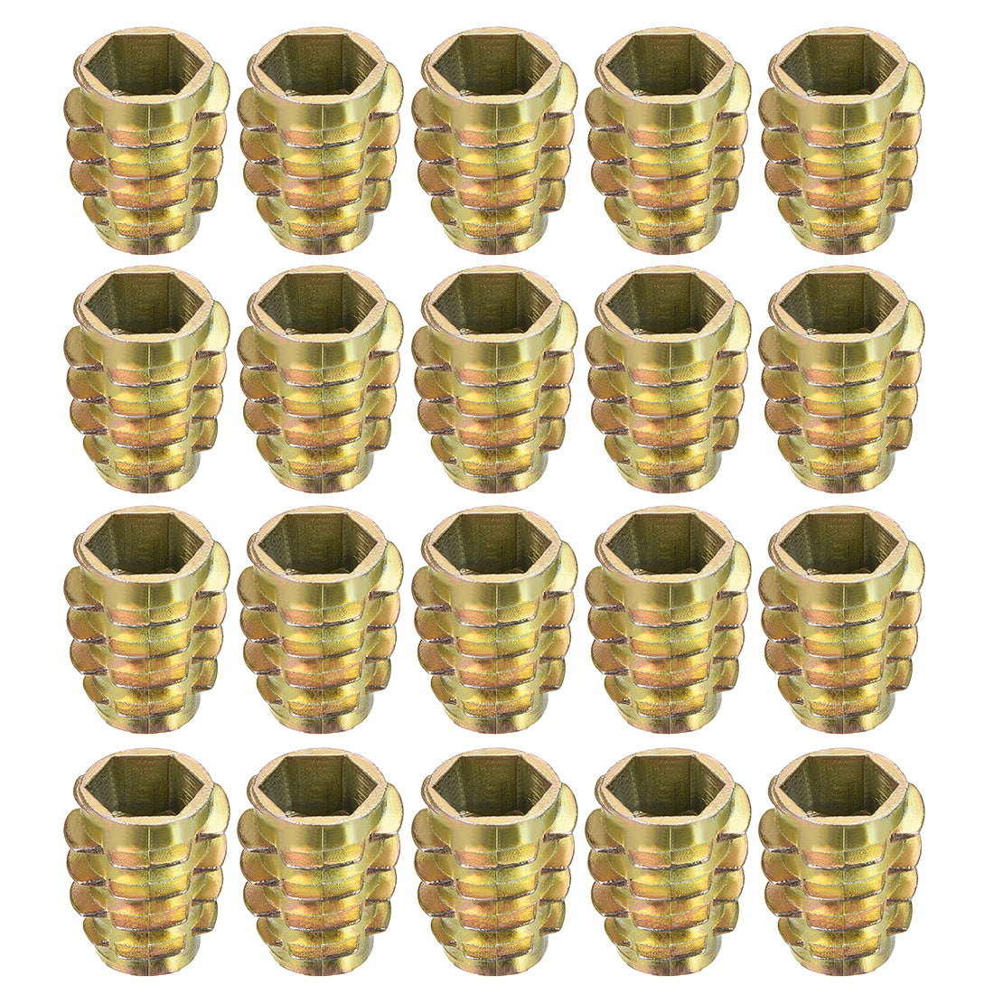 Uxcell Threaded Insert Nuts Zinc Alloy Hex-Flush M10 Internal Threads ...
