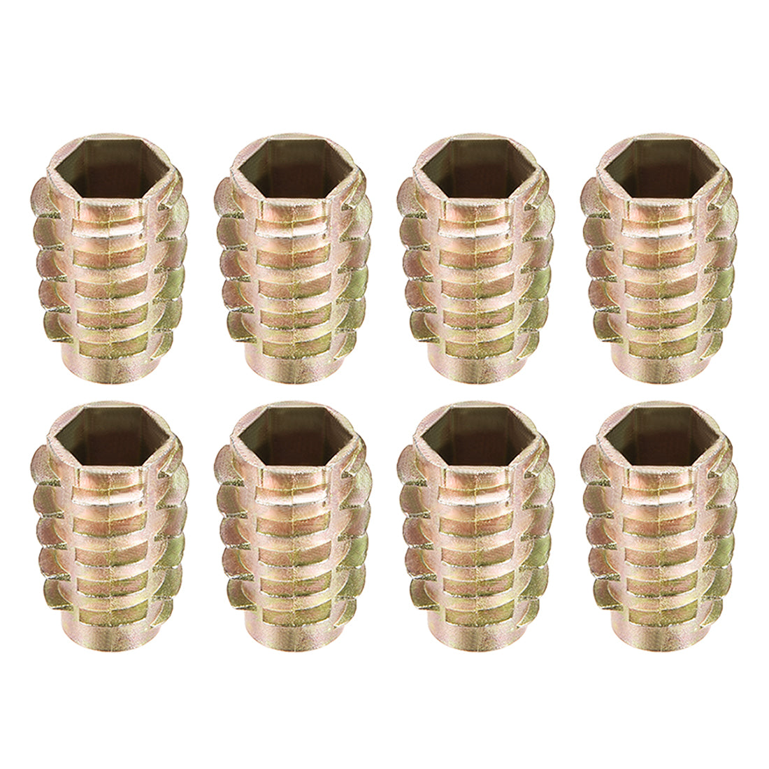 Uxcell Threaded Insert Nuts Zinc Alloy Hex-Flush M10 Internal Threads ...