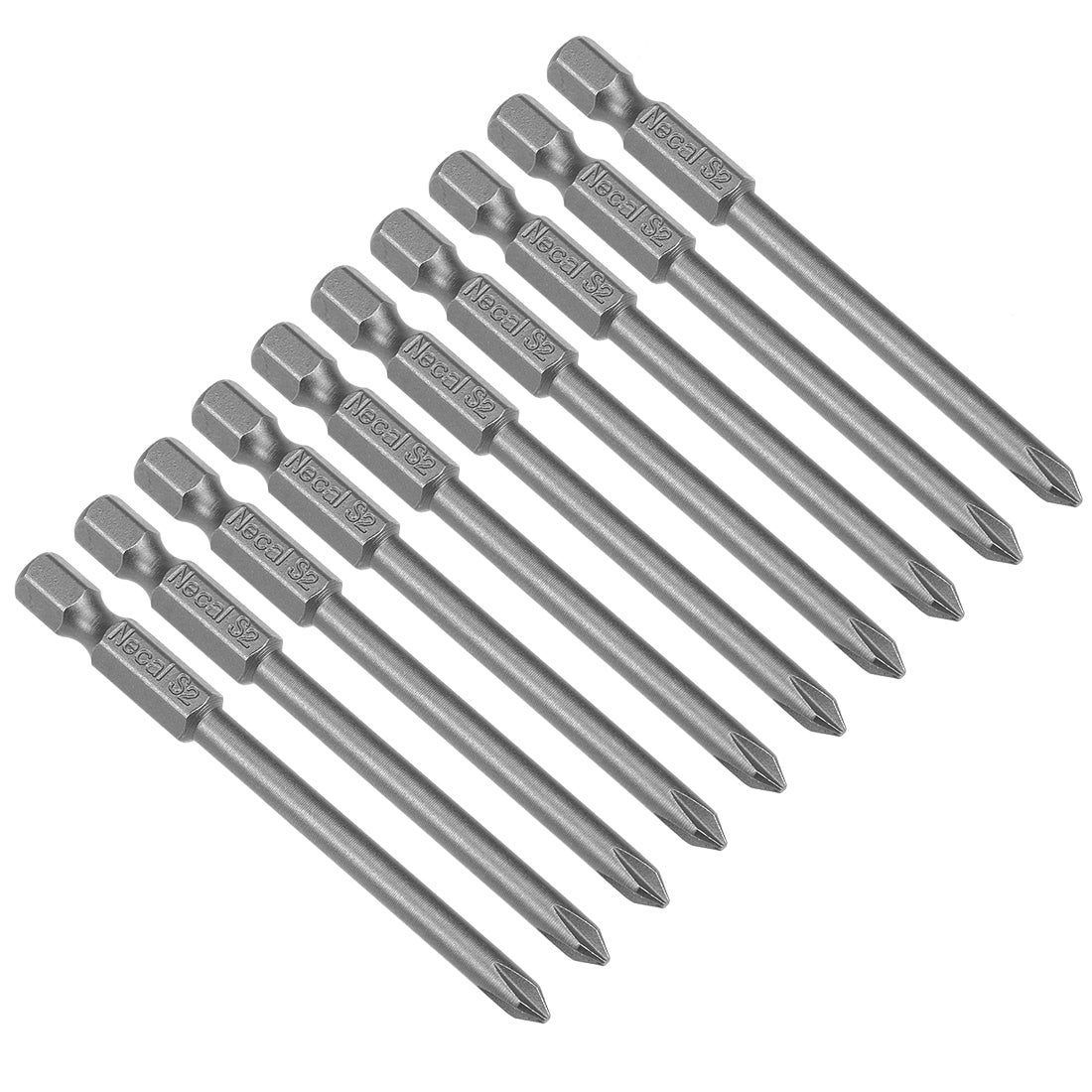Uxcell Uxcell 10pcs 75mm 1/4" Hex Shank Magnetic 4.5mm PH1 Phillips Head Screwdriver Bits S2
