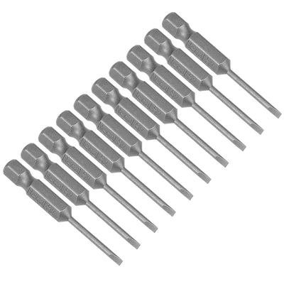 Harfington Uxcell 10 Pcs 6mm Slotted Tip Magnetic Flat Head Screwdriver Bits, 1/4 Inch Hex Shank 2.5-inch Length S2 Power Tool