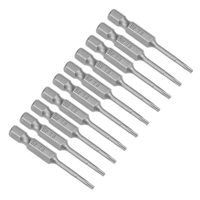 Harfington Uxcell 10 Pcs Magnetic T27 Star 5 Point Screwdriver Bits, 1/4 Inch Hex Shank 2-inch Length S2 Security Screw Driver Kit Tools
