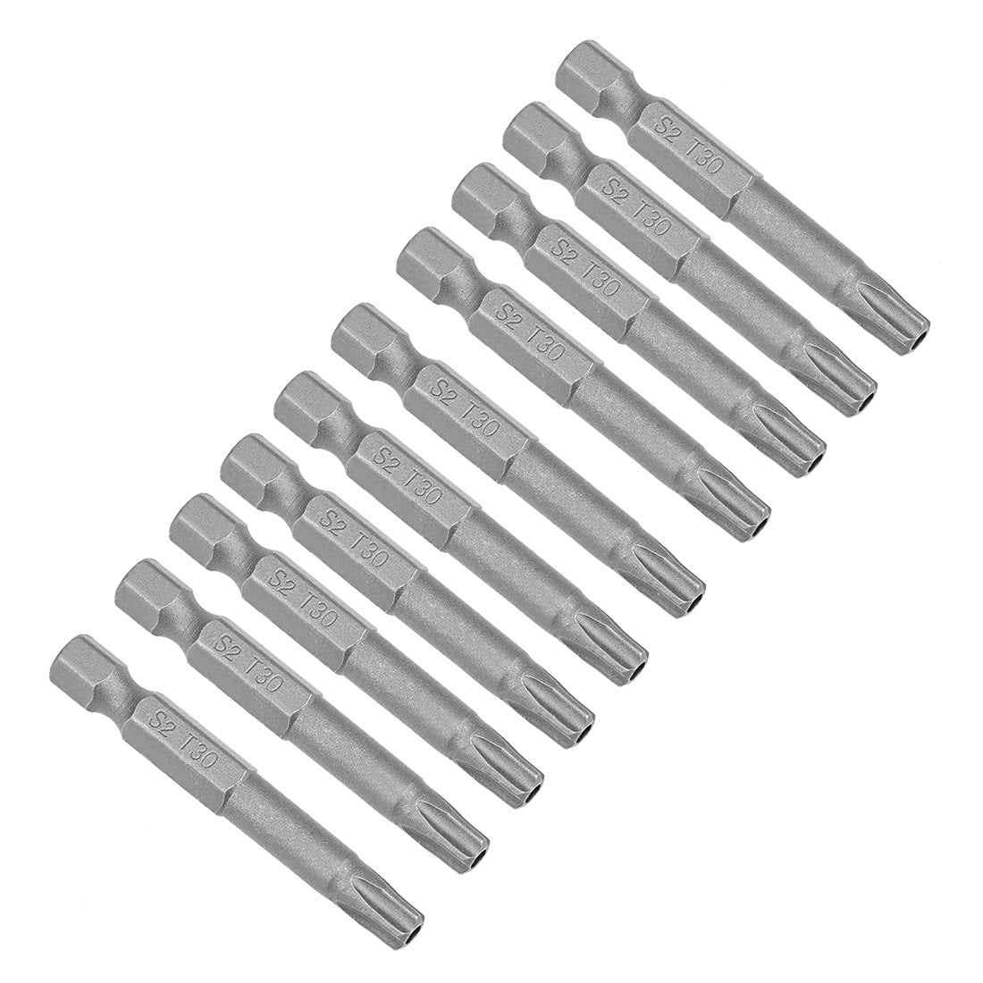 uxcell Uxcell 10 Pcs Magnetic T30 Star 5 Point Screwdriver Bits, 1/4 Inch Hex Shank 2-inch Length S2 Security Screw Driver Kit Tools