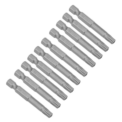 Harfington Uxcell 10 Pcs Magnetic T30 Star 5 Point Screwdriver Bits, 1/4 Inch Hex Shank 2-inch Length S2 Security Screw Driver Kit Tools
