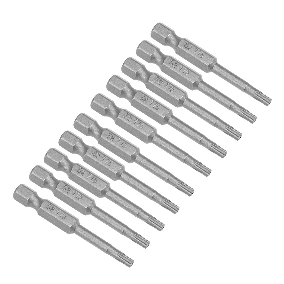 uxcell Uxcell 10 Pcs Magnetic T15 Star 5 Point Screwdriver Bits, 1/4 Inch Hex Shank 2-inch Length S2 Security Screw Driver Kit Tools