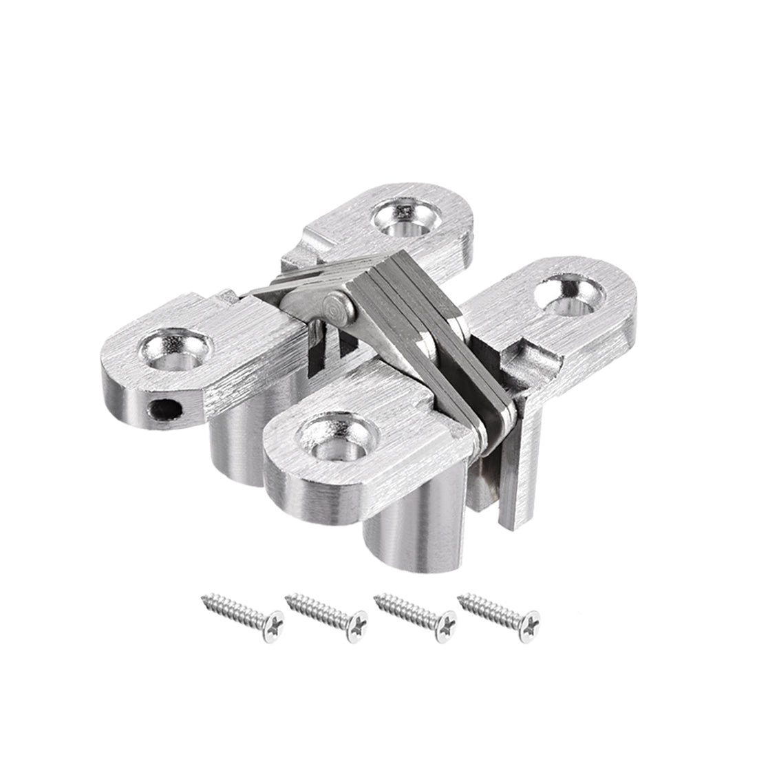 uxcell Uxcell 5pcs Invisible Concealed Cross Hinges Wooden Doors, Zinc Alloy, 45 x 36 x 12mm