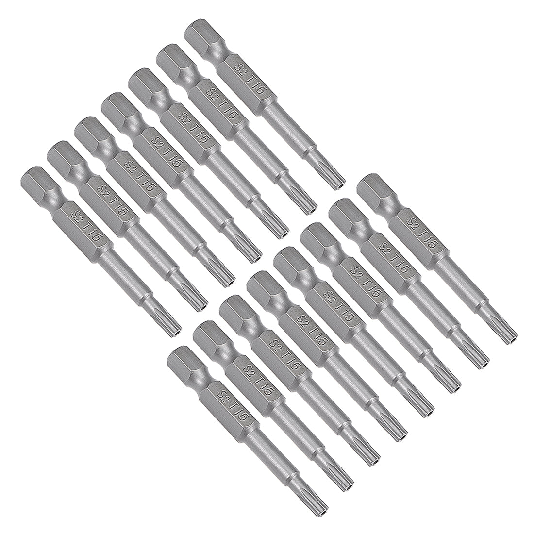 Uxcell Uxcell 15 Pcs 1/4" Hex Shank T30 Magnetic Security Torx Screwdriver Bits 50mm Length