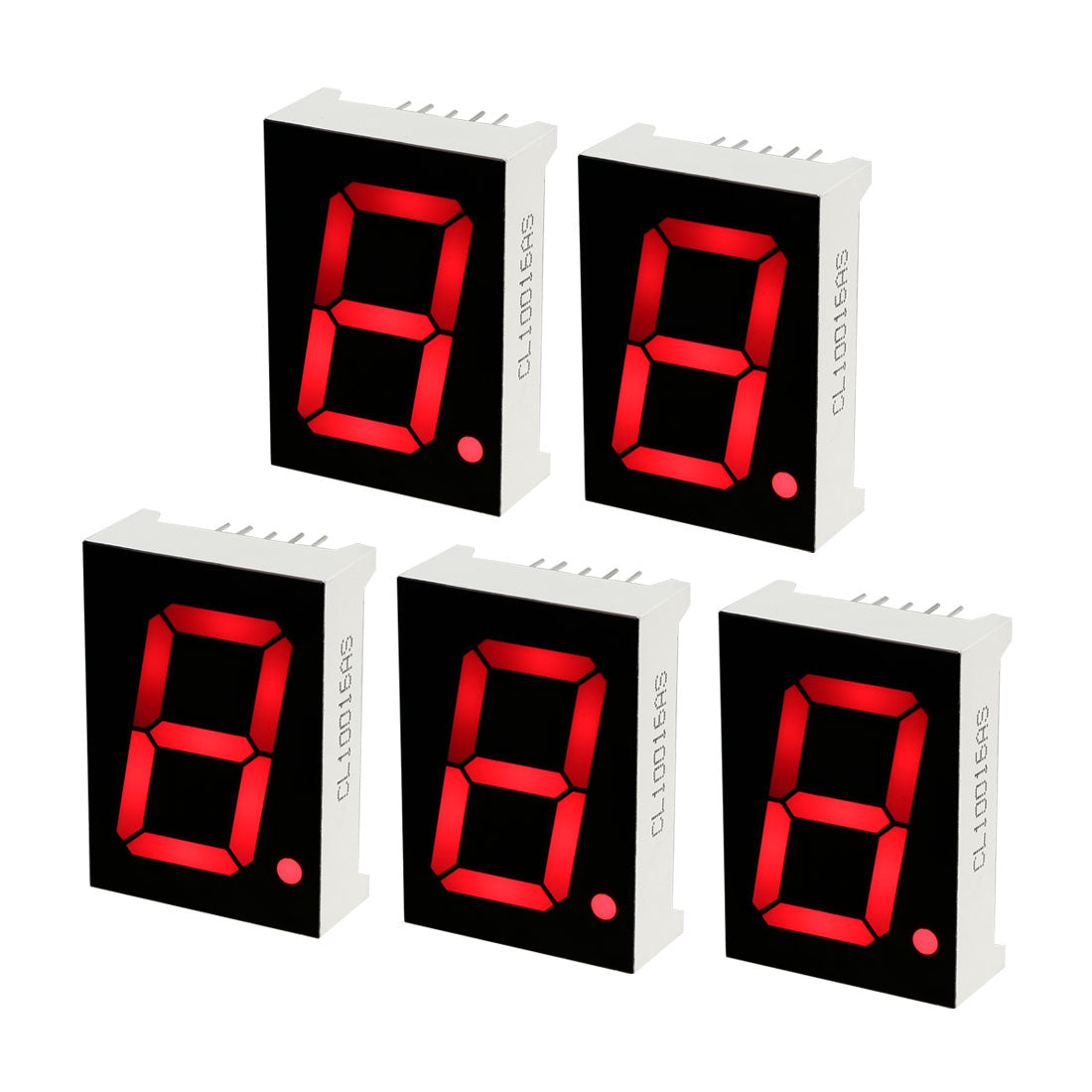 uxcell Uxcell Common Cathode 10 Pin 1 Bit 7 Segment 1.34 x 0.94 x 0.41 Inch 1" Red LED Display Digital Tube 5pcs