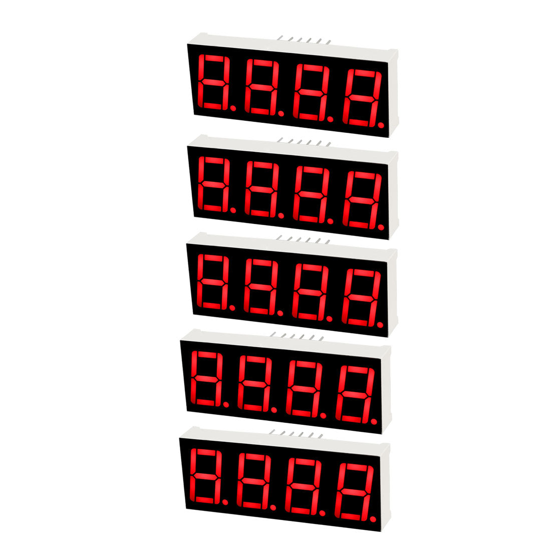 uxcell Uxcell Common Anode 12Pin 4 Bit 7 Segment 1.98 x 0.75 x 0.31 Inch 0.55" Red LED Display Digital Tube 5pcs