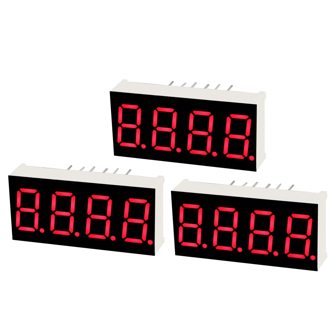 uxcell Uxcell Common Anode 12 Pin 4 Bit 7 Segment 1.18 x 0.55 x 0.28 Inch 0.35" Red LED Display Digital Tube 3pcs
