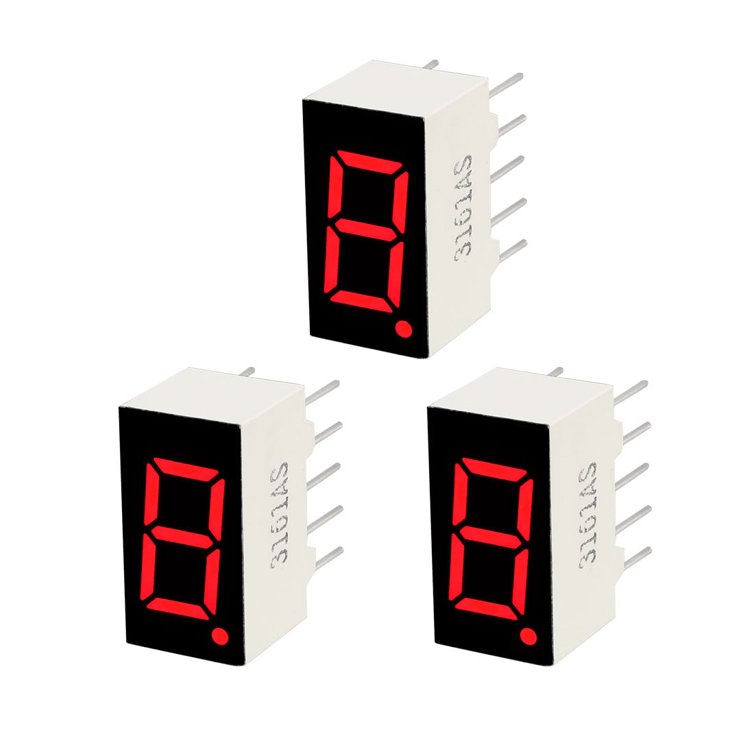 uxcell Uxcell Common Cathode 10 Pin 1 Bit 7 Segment 0.55 x 0.3 x 0.33 Inch 0.35" Red LED Display Digital Tube 3pcs