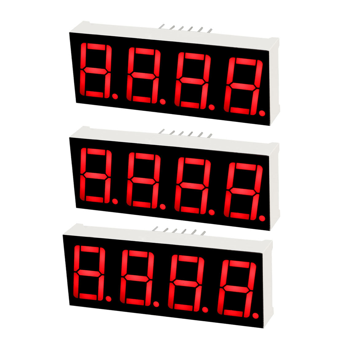 Uxcell Uxcell Common Cathode 12Pin 4 Bit 7 Segment 1.98 x 0.75 x 0.31 Inch 0.55" Red LED Display Digital Tube 5pcs