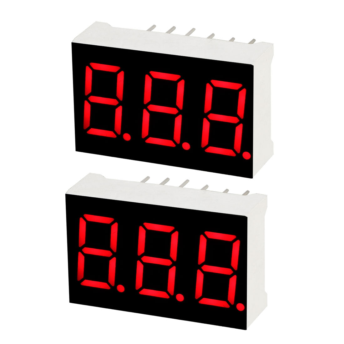 uxcell Uxcell Common Anode 11 Pin 3 Bit 7 Segment 0.89 x 0.55 x 0.28 Inch 0.35" Red LED Display Digital Tube 2pcs