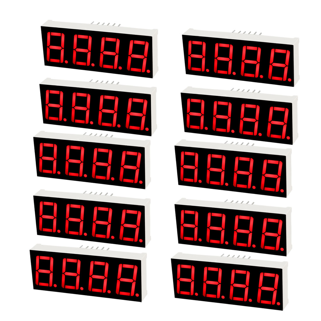uxcell Uxcell Common Cathode 12Pin 4 Bit 7 Segment 1.98 x 0.75 x 0.31 Inch 0.55" Red LED Display Digital Tube 10pcs