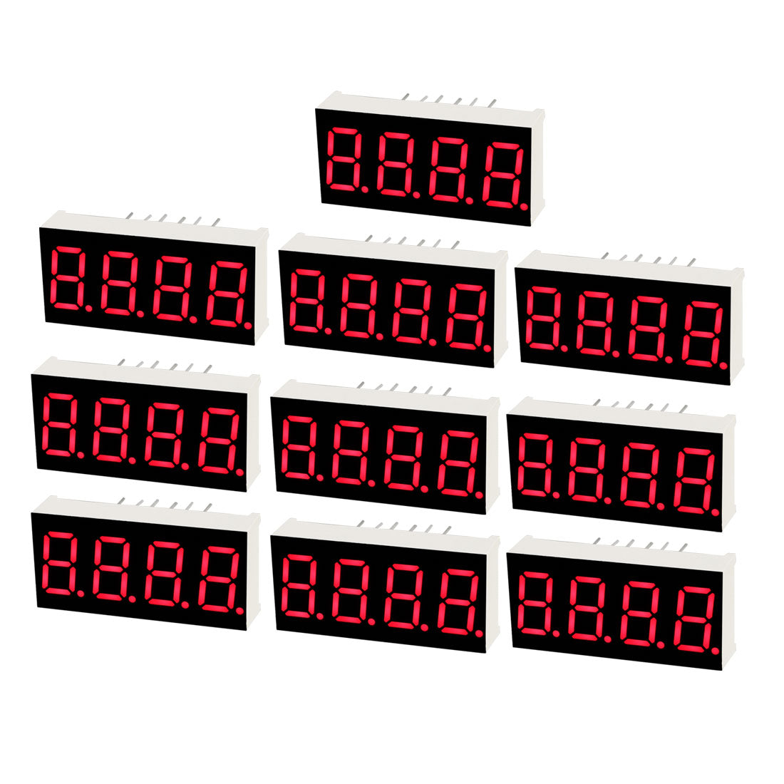 uxcell Uxcell Common Anode 12 Pin 4 Bit 7 Segment 1.18 x 0.55 x 0.28 Inch 0.35" Red LED Display Digital Tube 10pcs
