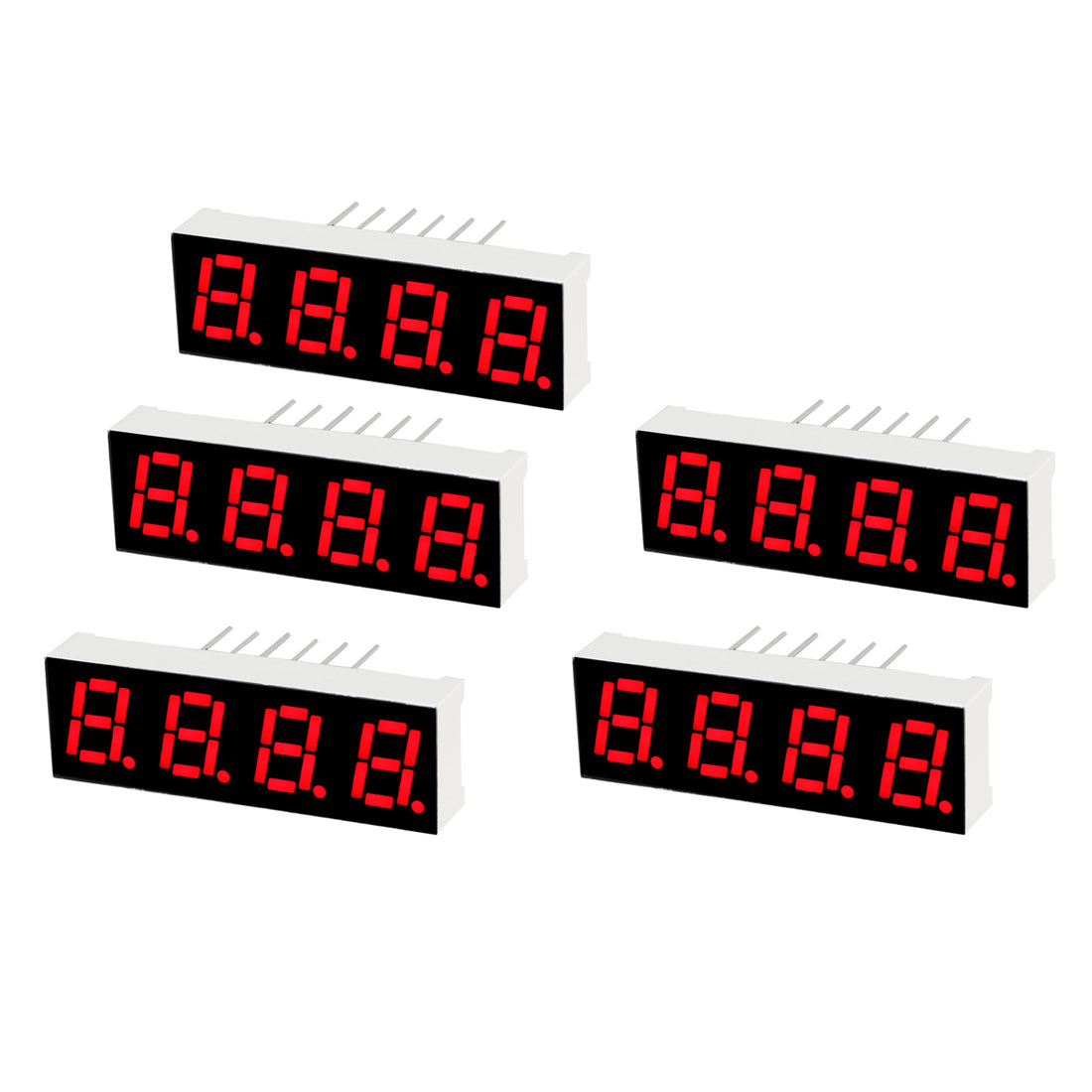 uxcell Uxcell Common Anode 12 Pin 4 Bit 7 Segment 1.26 x 0.39 x 0.23 Inch 0.28" Red LED Display Digital Tube 5pcs