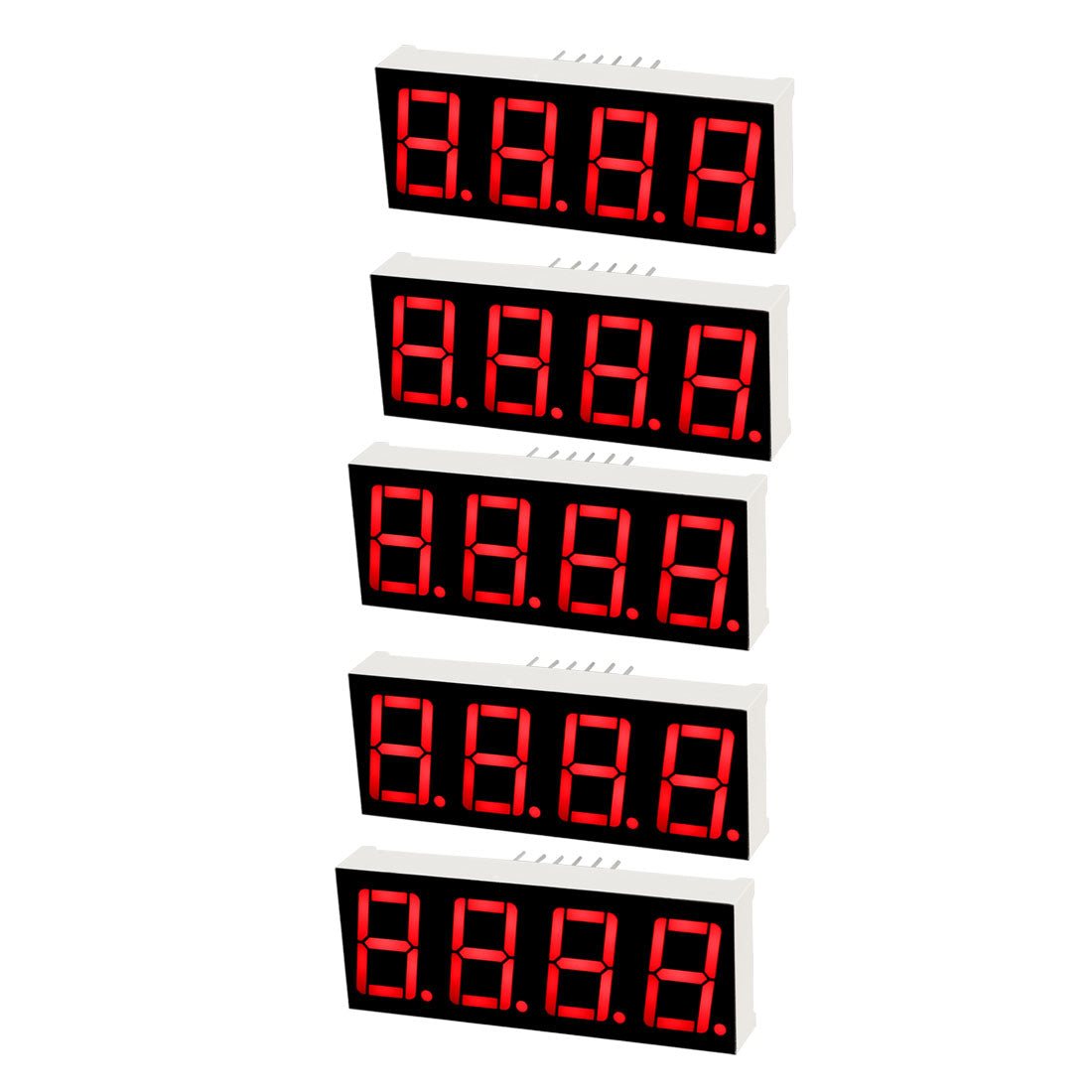 uxcell Uxcell Common Cathode 12Pin 4 Bit 7 Segment 1.98 x 0.75 x 0.31 Inch 0.55" Red LED Display Digital Tube 5pcs