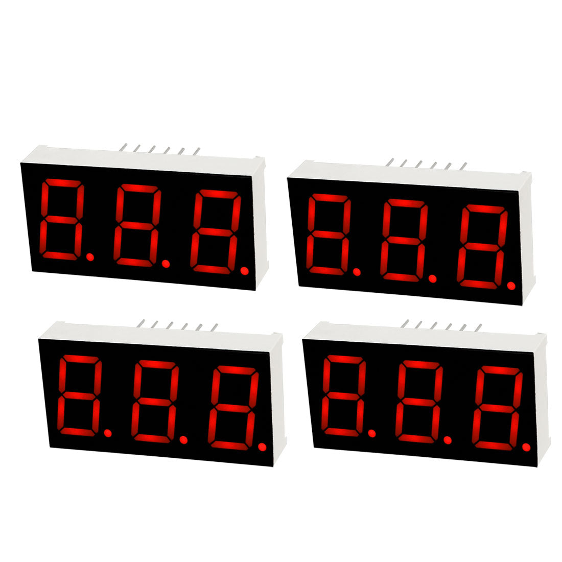 Uxcell Uxcell Common Cathode 12 Pin 3 Bit 7 Segment 1.48 x 0.75 x 0.31 Inch 0.55" Red LED Display Digital Tube 3pcs