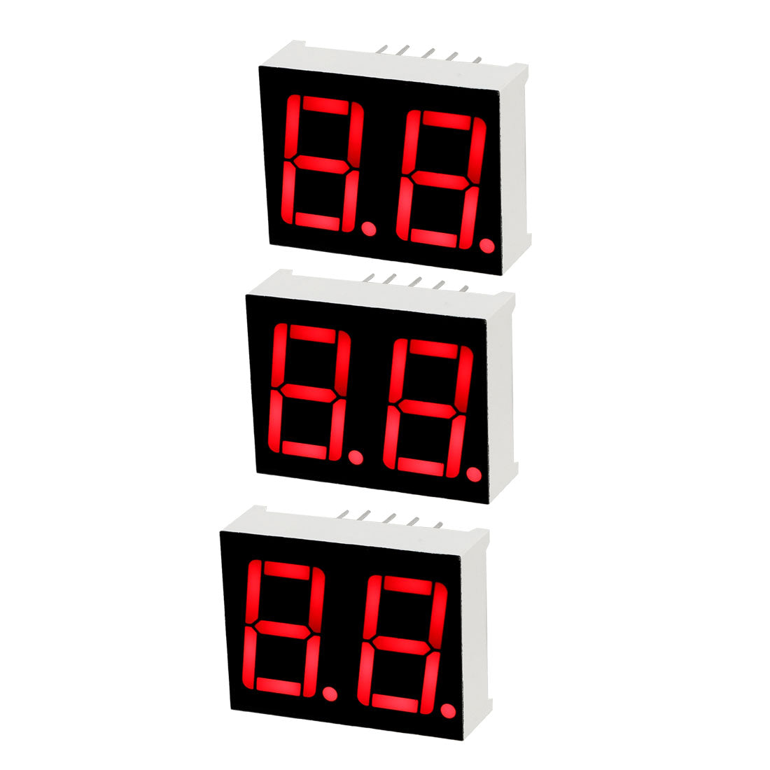 uxcell Uxcell Common Cathode 10 Pin 2 Bit 7 Segment 0.98 x 0.75 x 0.31 Inch 0.55" Red LED Display Digital Tube 3pcs