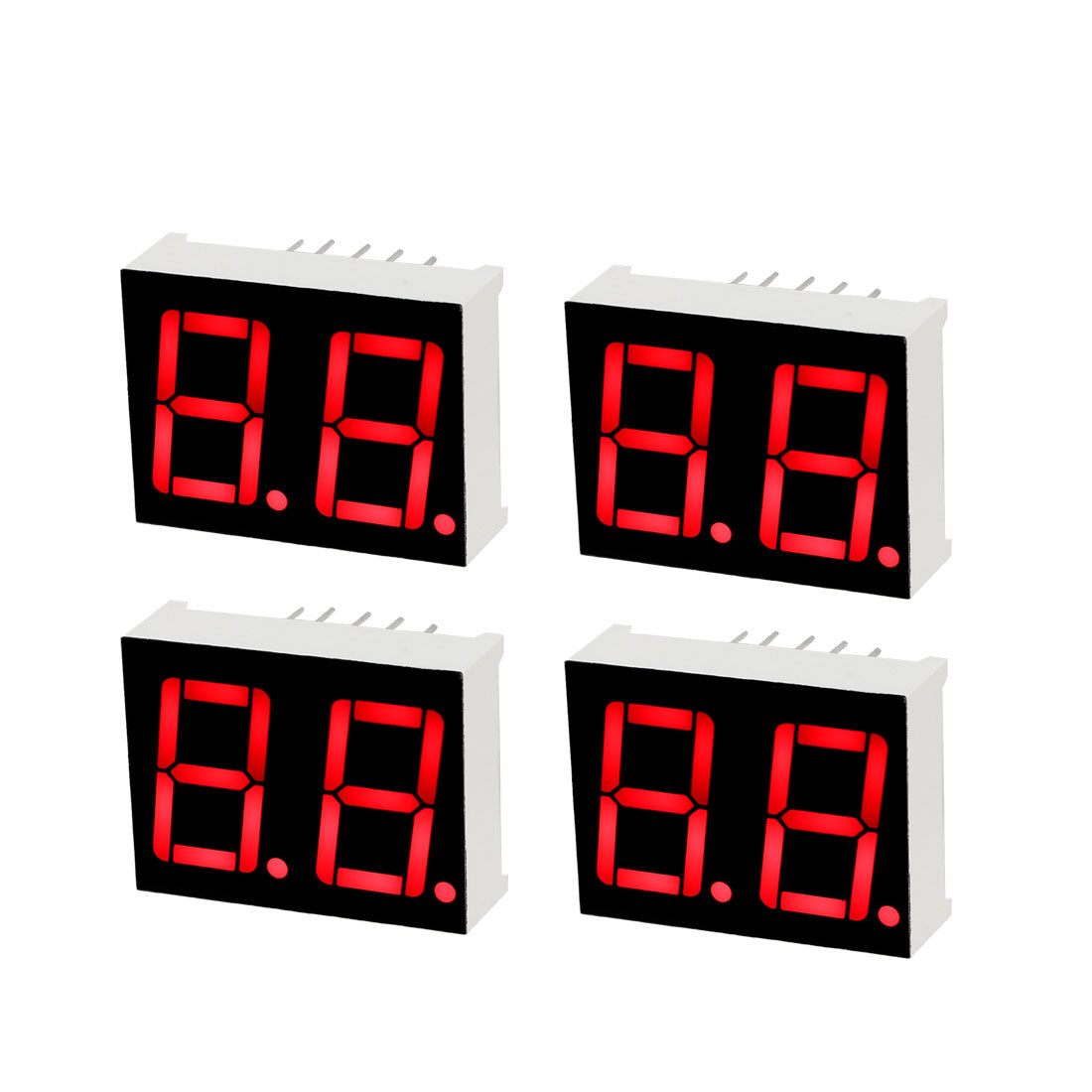 uxcell Uxcell Common Cathode 10 Pin 2 Bit 7 Segment 0.98 x 0.75 x 0.31 Inch 0.55" Red LED Display Digital Tube 4pcs