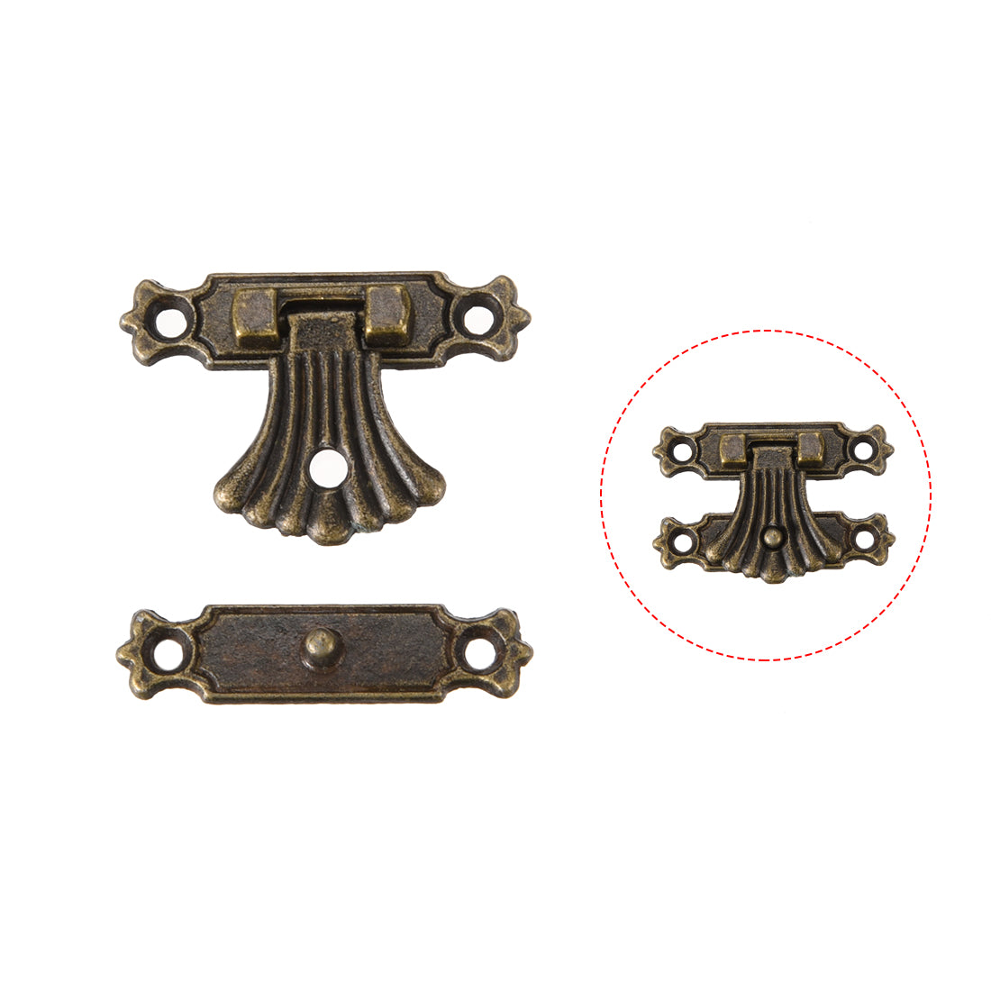 uxcell Uxcell 5 Sets Wood Case Chest Box Rectangle Clasp Closure Hasp Latches Bronze Tone 37 x 27mm