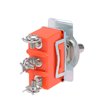 Harfington Uxcell SPDT Lacthing Rocker Toggle Switch Heavy-Duty 15A 250V 3P ON/OFF/ON Metal Bat 1pcs