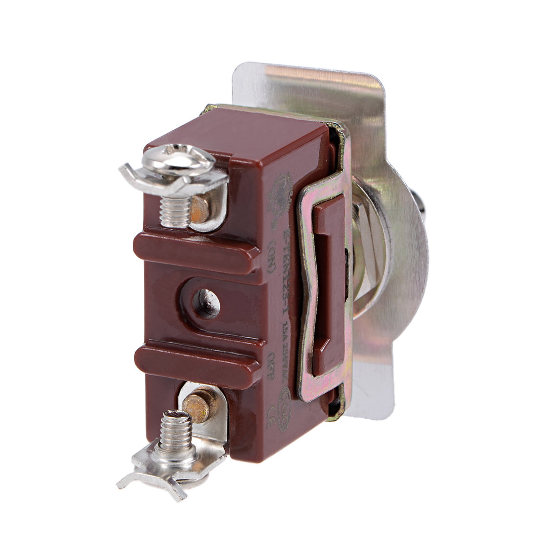 uxcell Uxcell SPST Momentary Rocker Toggle Switch Heavy-Duty 15A 250V 2P ON/OFF Metal Bat 1pcs