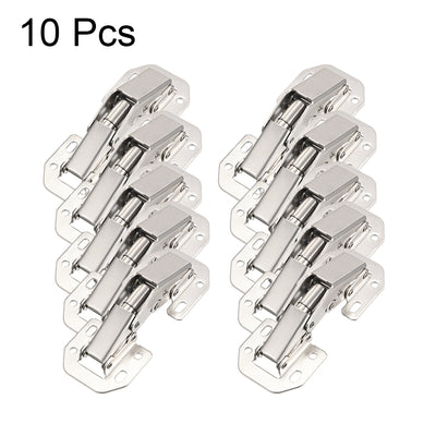 Harfington Uxcell 10pcs Cold Rolled Steel Concealed Cabinet 90 Degree Open Door Hinges, 104mm Long
