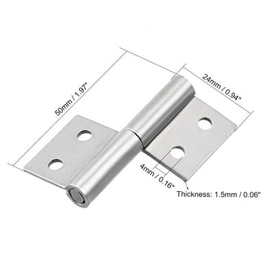 Harfington Uxcell 2-inch Long Steel Small Slip Joint Flag Hinge - Lift Off Right Handed Lid Door