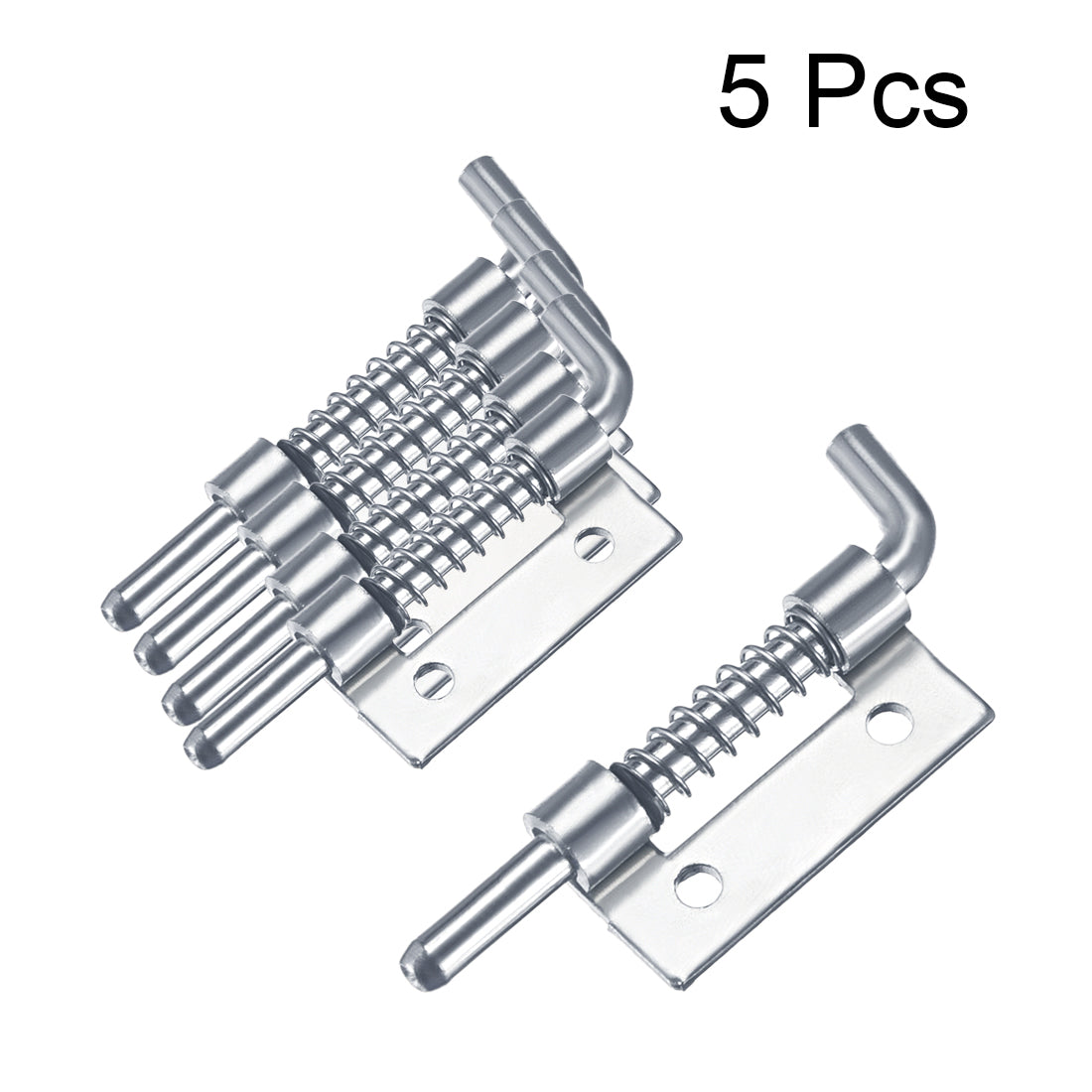 uxcell Uxcell 5pcs Carbon Steel Lock Bolt Spring Loaded Pin Latch 52mm Long (Left)