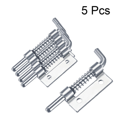 Harfington Uxcell 5pcs Carbon Steel Lock Bolt Spring Loaded Pin Latch 52mm Long (Left)