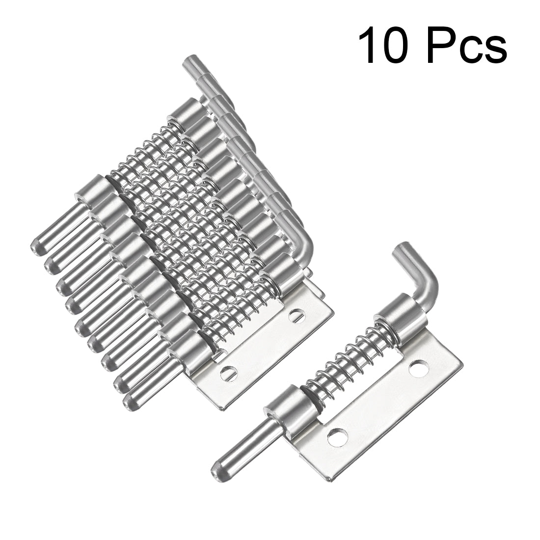 Uxcell Uxcell 10pcs Carbon Steel Lock Bolt Spring Loaded Pin Latch 52mm Long (Left)