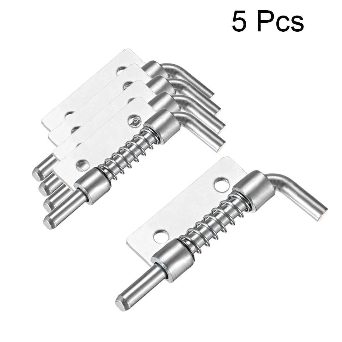 Uxcell Uxcell 5pcs Carbon Steel Lock Bolt Spring Loaded Pin Latch 93mm Long (Right)