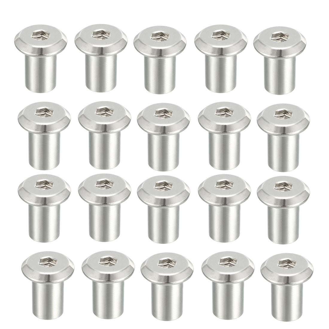 uxcell Uxcell M6x12mm Hex Socket Head Insert Nut Screw Post Sleeve Nut for Furniture 20pcs