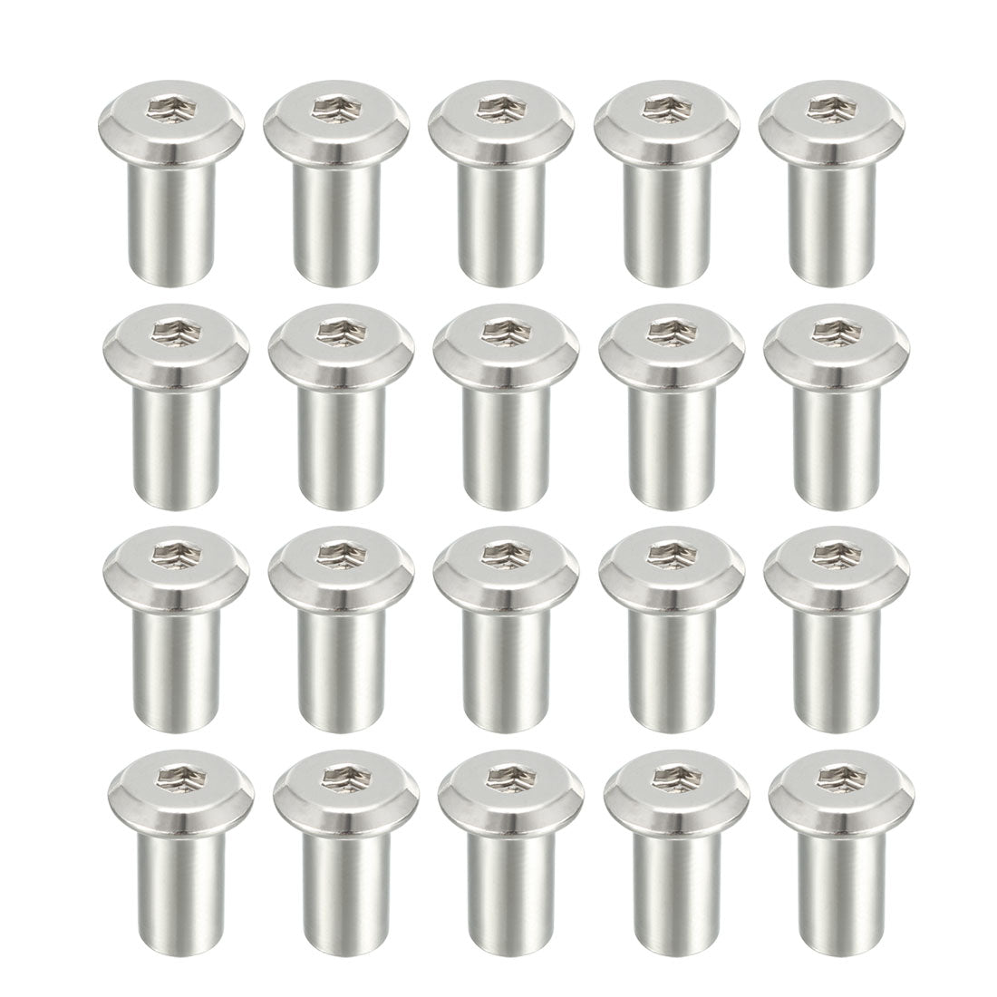 uxcell Uxcell M6x15mm Hex Socket Head Insert Nut Screw Post Sleeve Nut for Furniture 20pcs
