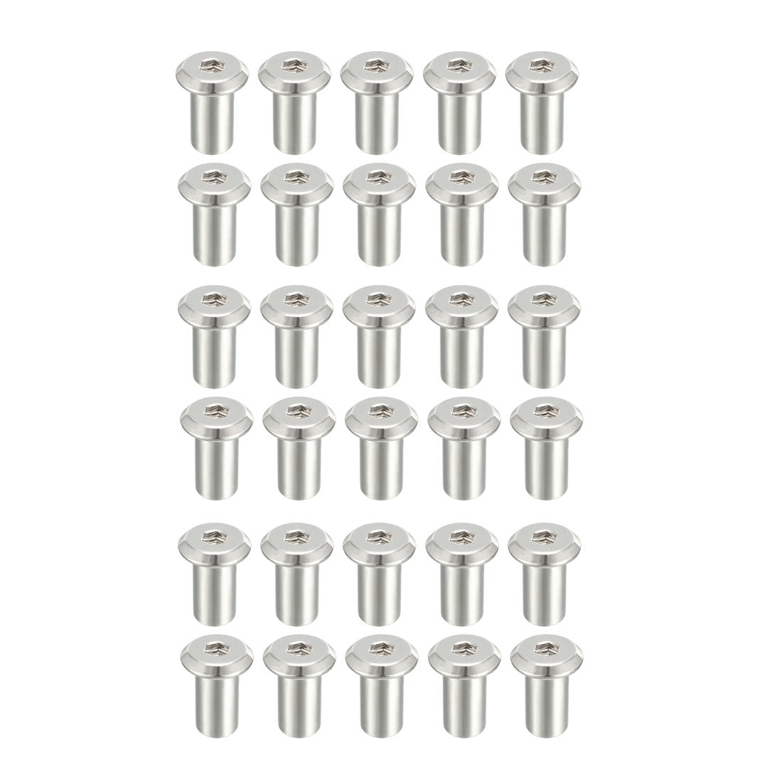 uxcell Uxcell M6x15mm Hex Socket Head Insert Nut Screw Post Sleeve Nut for Furniture 30pcs