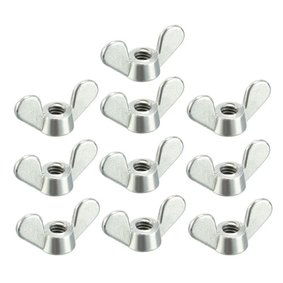 Harfington Uxcell M4 Wing Nuts Zinc Plated Fasteners Parts Butterfly Nut Silver Tone 10pcs