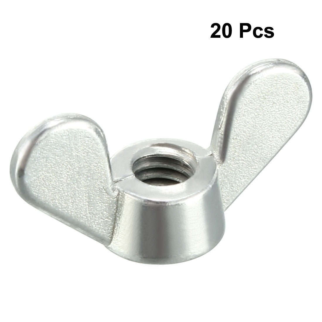 uxcell Uxcell M4 Wing Nuts Zinc Plated Fasteners Parts Butterfly Nut Silver Tone 20pcs