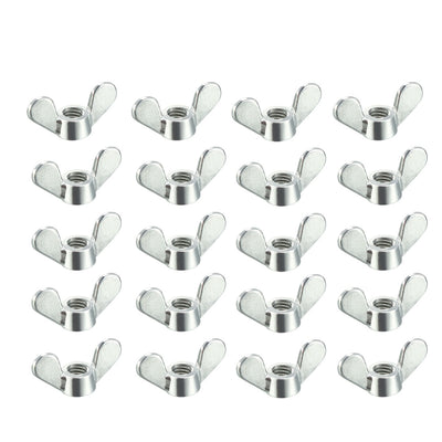 Harfington Uxcell M5 Wing Nuts Zinc Plated Fasteners Parts Butterfly Nut Silver Tone 20pcs