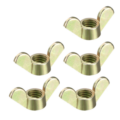 Harfington Uxcell M8 Wing Nuts Zinc Plated Fasteners Parts Butterfly Nut Bronze Tone 5pcs