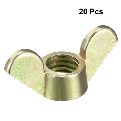 Harfington Uxcell M8 Wing Nuts Zinc Plated Fasteners Parts Butterfly Nut Bronze Tone 20pcs