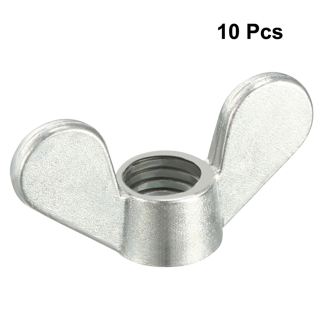 uxcell Uxcell M10 Wing Nuts Zinc Plated Fasteners Parts Butterfly Nut Silver Tone 10pcs