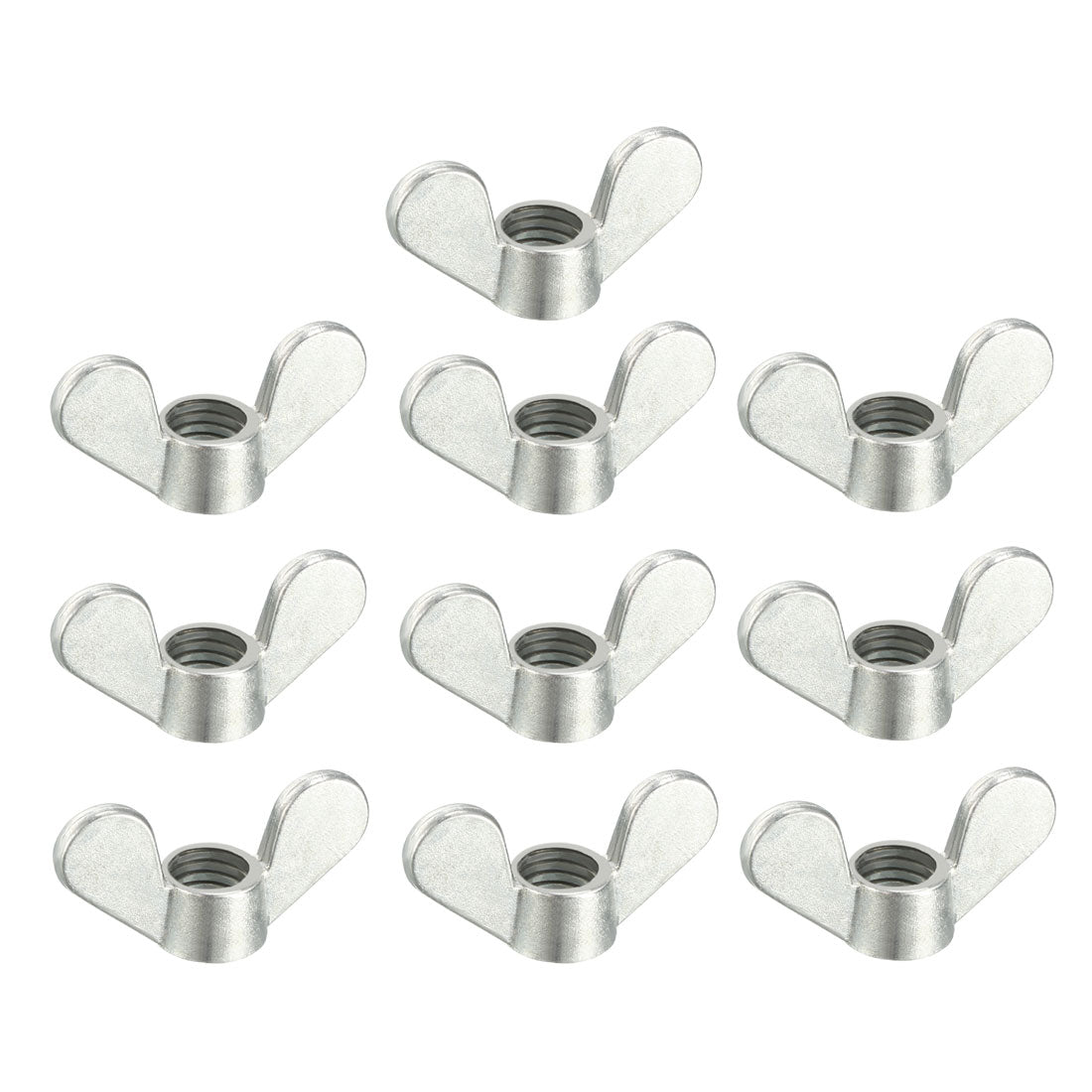uxcell Uxcell M10 Wing Nuts Zinc Plated Fasteners Parts Butterfly Nut Silver Tone 10pcs