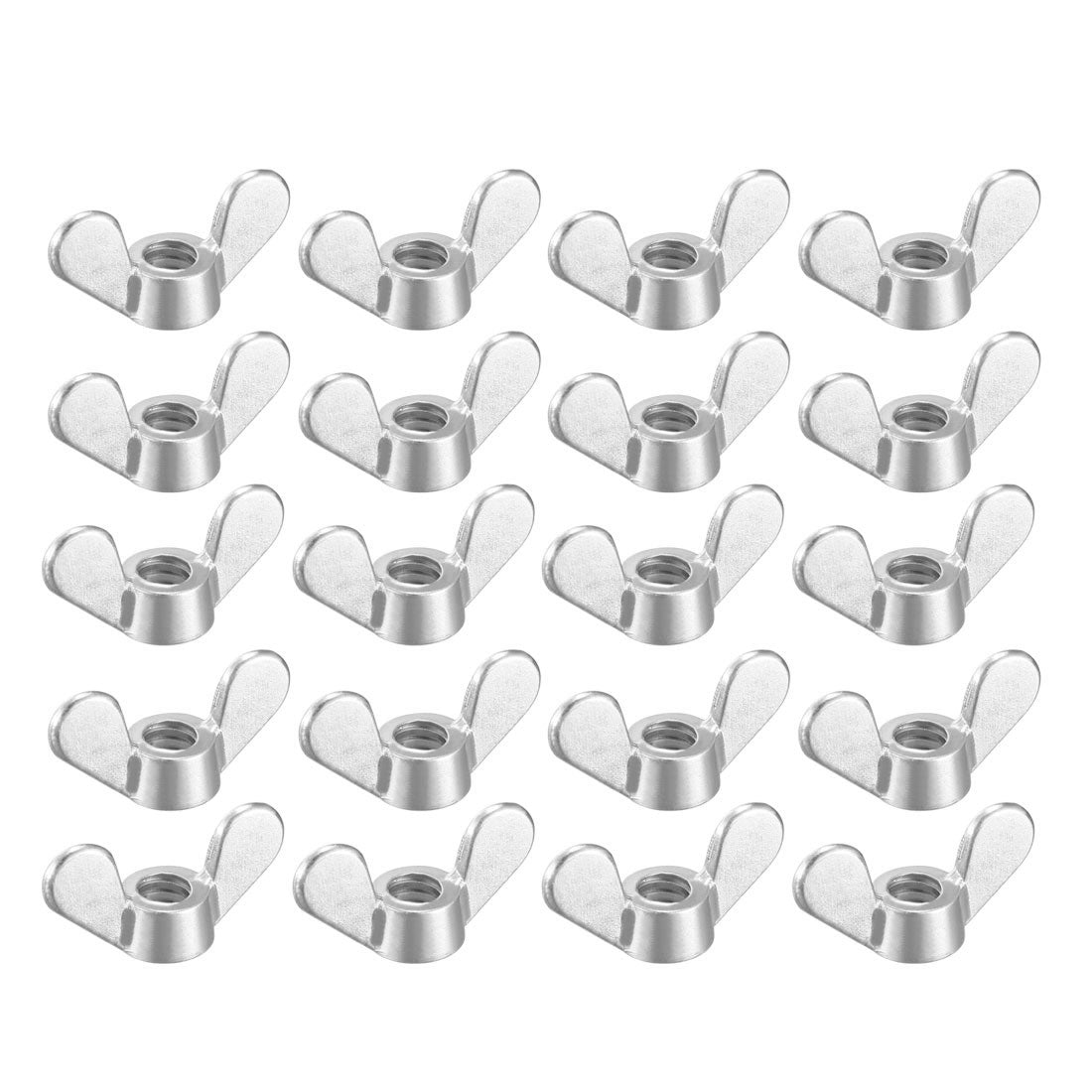 uxcell Uxcell 3/16" Wing Nuts Zinc Plated Fasteners Parts Butterfly Nut Silver Blue 20pcs