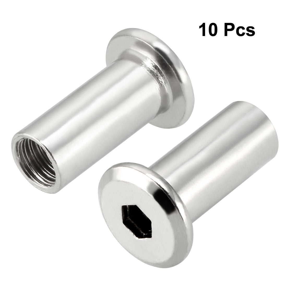 uxcell Uxcell M8x20mm Hex Socket Head Insert Nut Screw Post Sleeve Nut for Furniture 10pcs