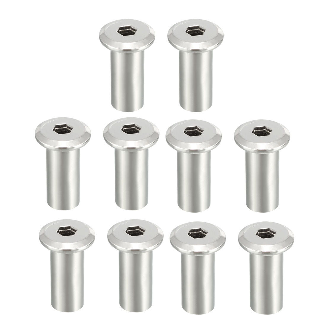 uxcell Uxcell M8x20mm Hex Socket Head Insert Nut Screw Post Sleeve Nut for Furniture 10pcs