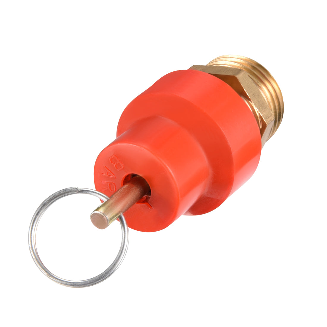 uxcell Uxcell Air Compressor Fittings Pressure Relief Valve 1/2PT Thread 0.78Mpa Red