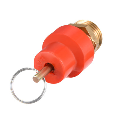 Harfington Uxcell Air Compressor Fittings Pressure Relief Valve 1/2PT Thread 0.78Mpa Red