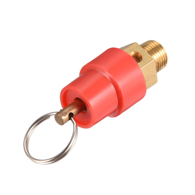 Harfington Uxcell Air Compressor Fittings Pressure Relief Valve 1/8PT Thread 0.78Mpa Red